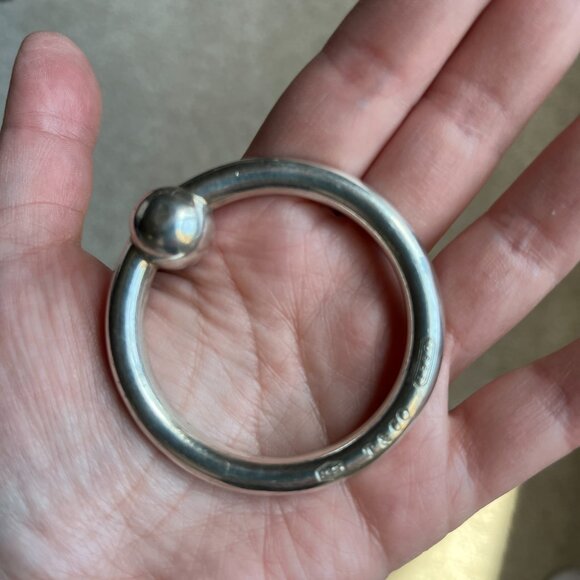 Tiffany  Sterling Silver Baby Teething Barbell Rattle‎ (Prev Used) (h/b/x) - Picture 1 of 9